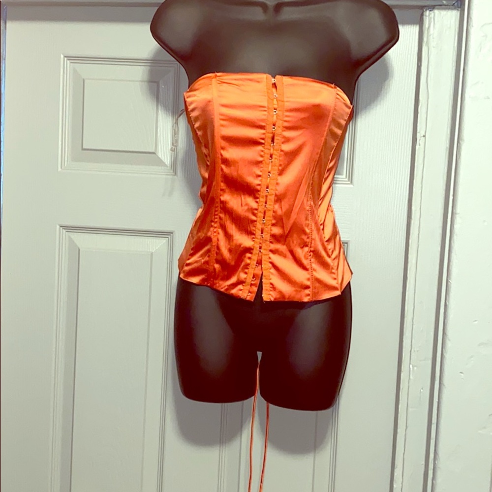 Satin tie up corset